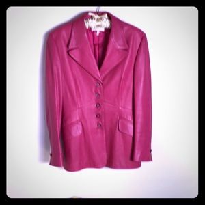 Escada vintage pink leather jacket